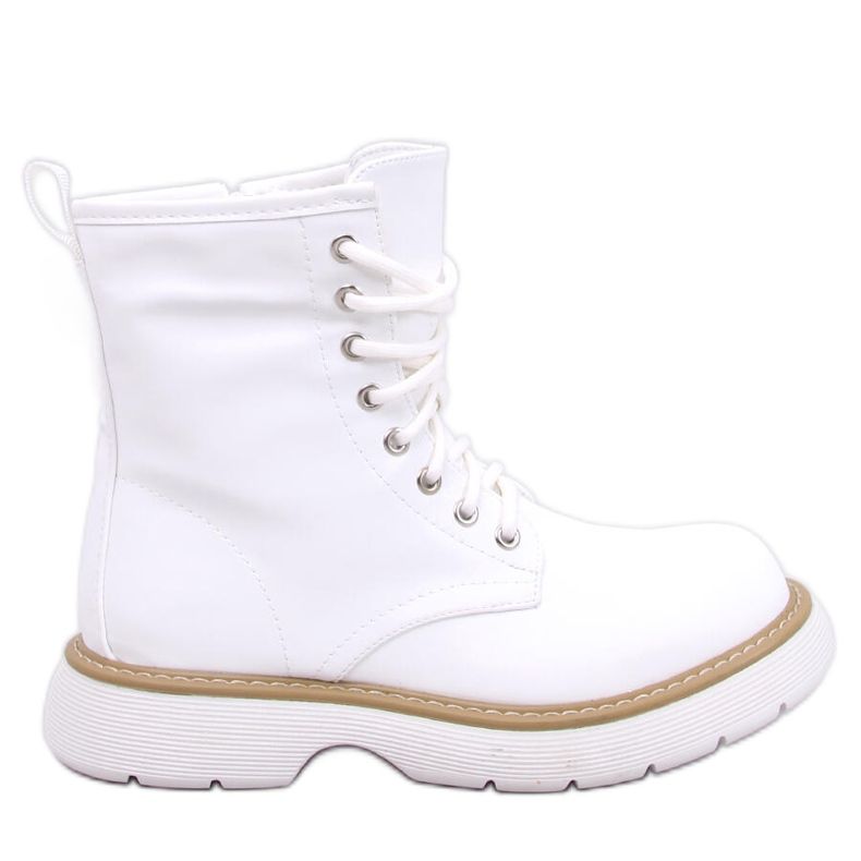 Stivaletti stringati Peddy White bianca