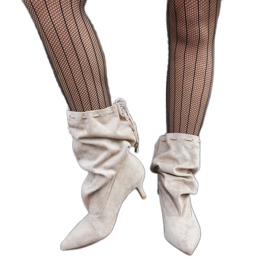Stivaletti slip-on bassi in ecopelle scamosciata beige