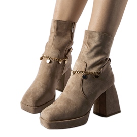 Stivaletti isolanti beige con pendente Saviore