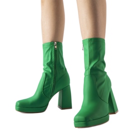 Stivaletti con tacco alto verde opaco di Isauro