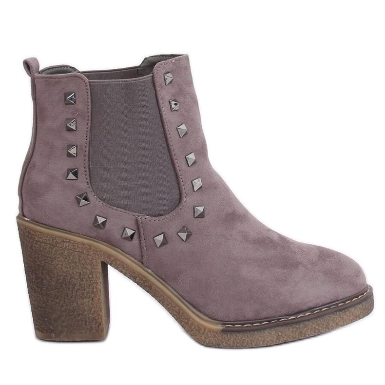 Stivali con tacco largo di Hidalgo Grey grigio