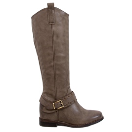 Stivali con zeppa nascosta Watson Khaki beige