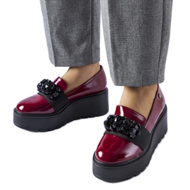 Scarpe in vernice bordeaux sulla piattaforma Edma rosso