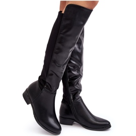 Stivali sopra il ginocchio in pelle da donna S.Barski HY27098A Neri nero