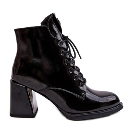 S.Barski Stivali Stringati da Donna D&amp;A CR8163 Neri nero