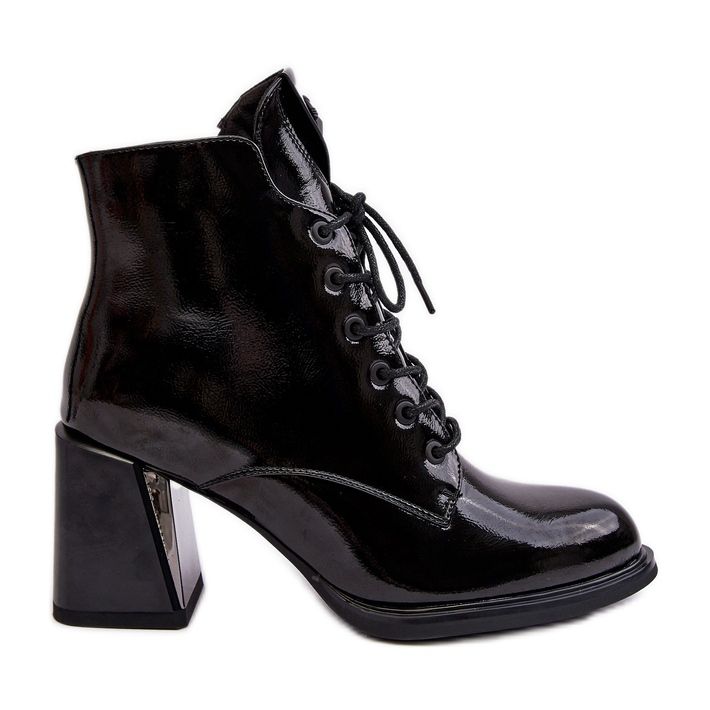 S.Barski Stivali Stringati da Donna D&amp;A CR8163 Neri nero