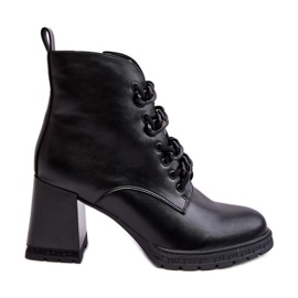 S.Barski Stivali Stringati con Tacco Alto da Donna D&amp;A CR8120 Nero