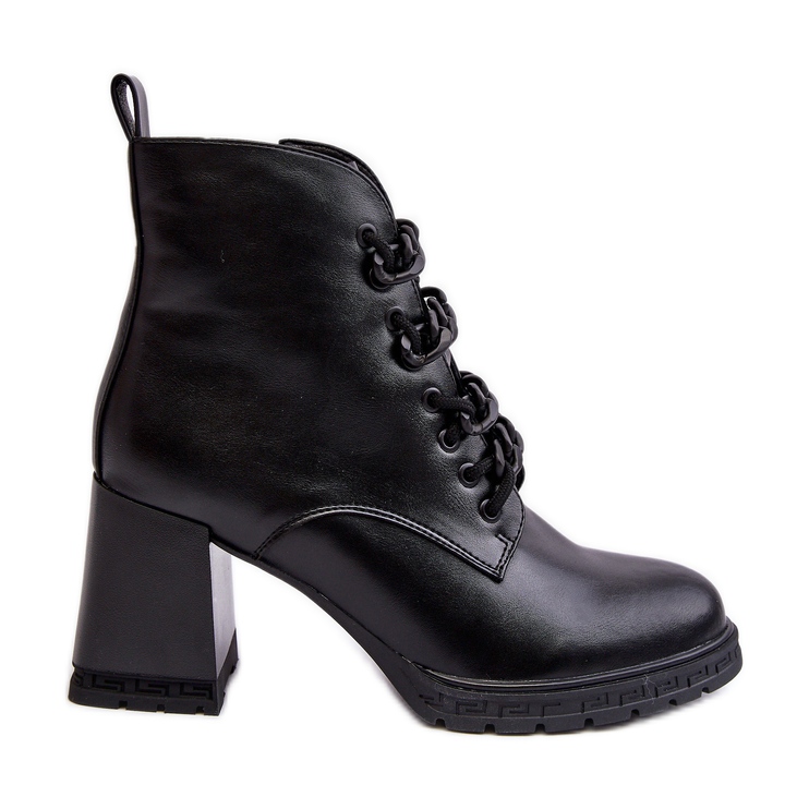 S.Barski Stivali Stringati con Tacco Alto da Donna D&amp;A CR8120 Nero