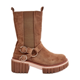 Stivali da lavoro isolanti in pelle scamosciata color cammello Brinnon da donna marrone