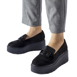 Mocassini neri con plateau Medical nero