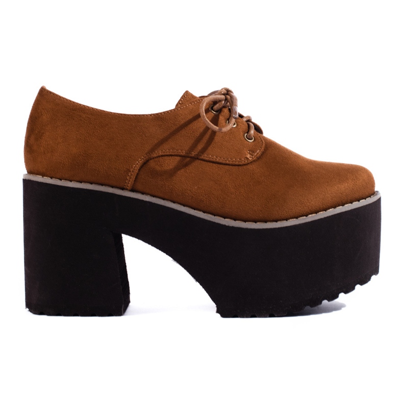 SHELOVET Scarpe stringate da donna marroni con massiccia suola Sheovet marrone
