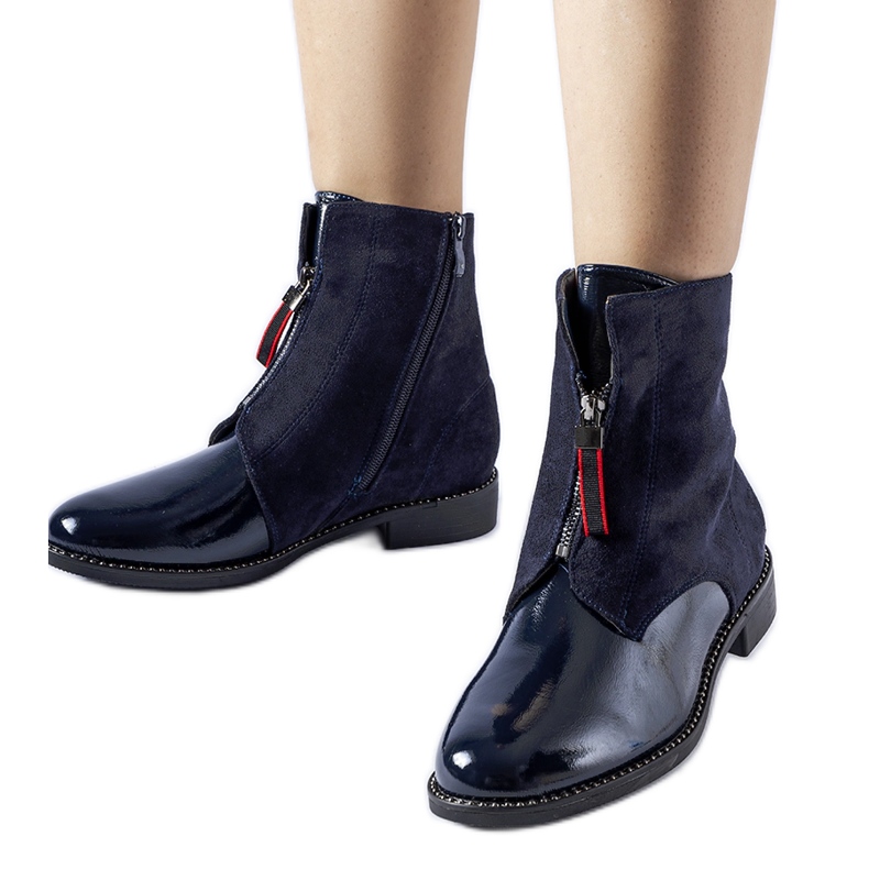 Stivaletti in vernice isolanti blu navy di Belvedere