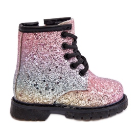 Stivali isolanti glitterati per bambini con cerniera Saussa multicolore