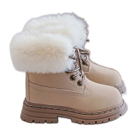 Stivali Trapper per bambini con cerniera e pelliccia, Gerande beige