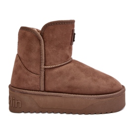 Stivali da neve vegani con plateau impermeabili D.Franklin DFSH371004 Beige scuro