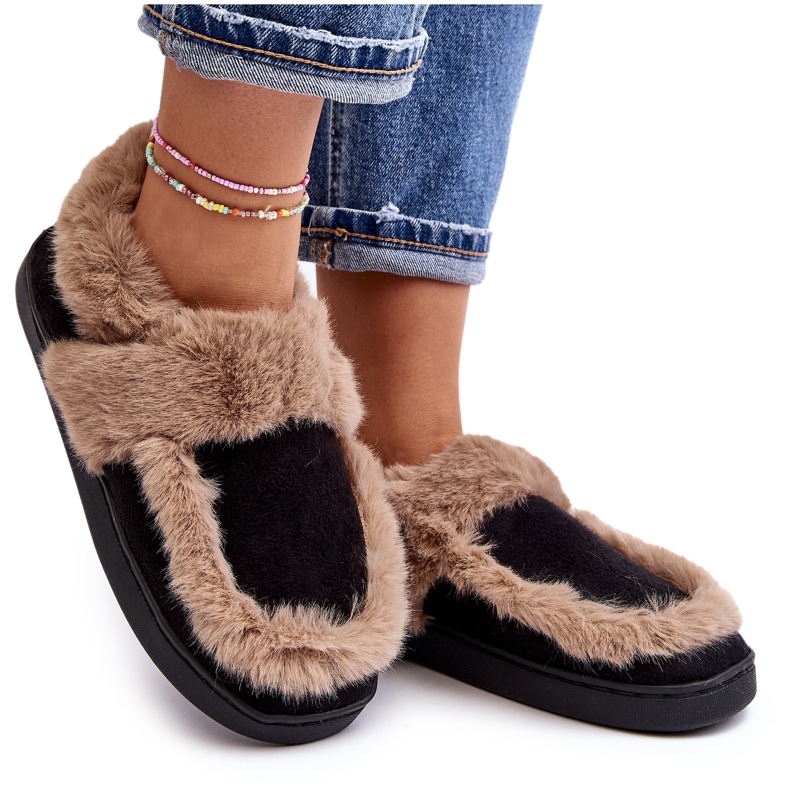 Ciabatte Da Donna Con Pelliccia Nera Sailey nero