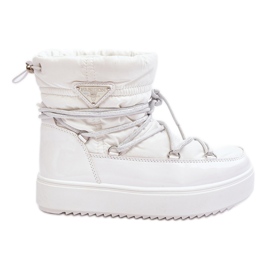 Stivali da neve con plateau da donna con allacciatura, colore bianco Fleure