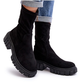 Stivali slip-on da lavoro con tacco piatto, Divella neri nero