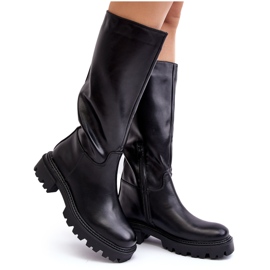 Stivali slip-on piatti a metà polpaccio, Eamantha neri nero