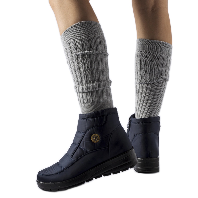 News Doposci blu navy con zeppa bassa
