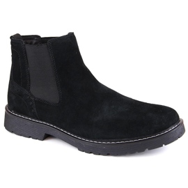 Stivaletti Chelsea da uomo in pelle scamosciata, slip-on neri Filippo MBT5003 nero