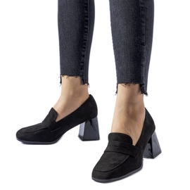 Décolleté nere con tacco Mill in vernice nero
