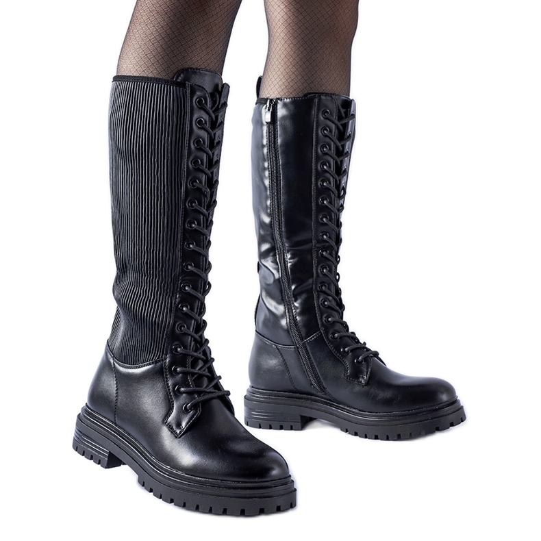 Stivali neri con inserto elastico in Windham nero
