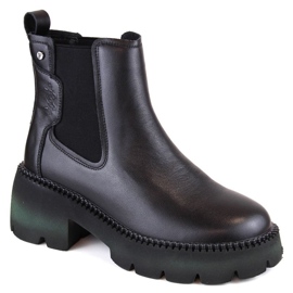 Filippo W PAW484 Stivaletti Chelsea isolanti in pelle nera nero