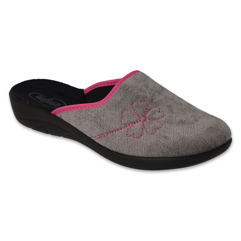 Ciabatte fondo da donna Befado 552D023 grigie con ricami grigio