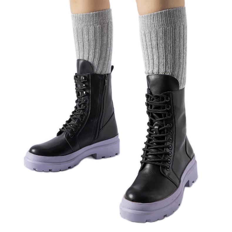 Sneakers nere con suola Quennie colorata nero