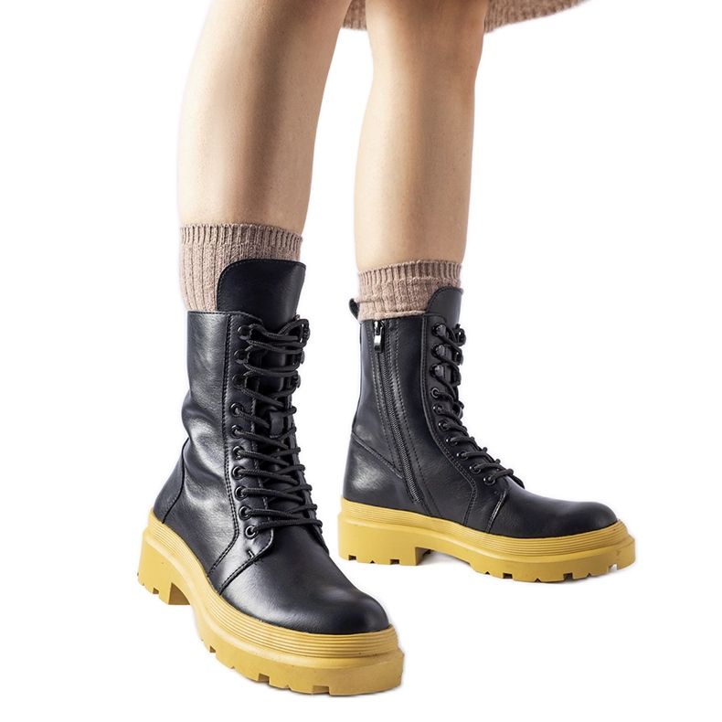 Sneakers nere con suola Quennie colorata nero