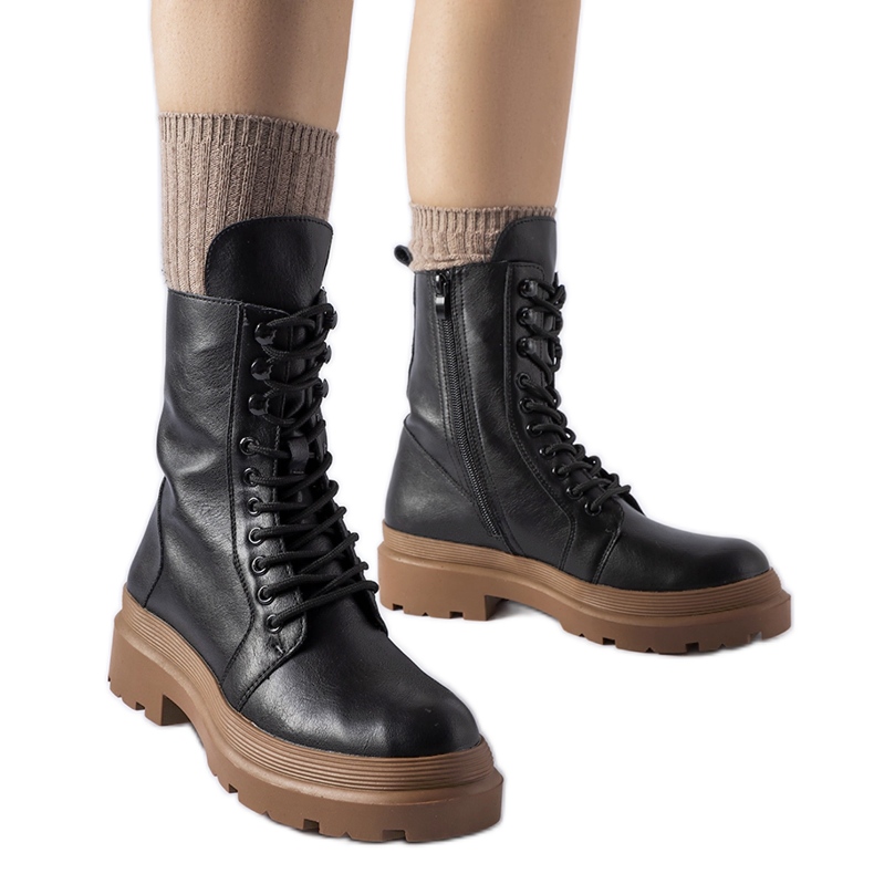 Sneakers nere con suola Quennie colorata nero
