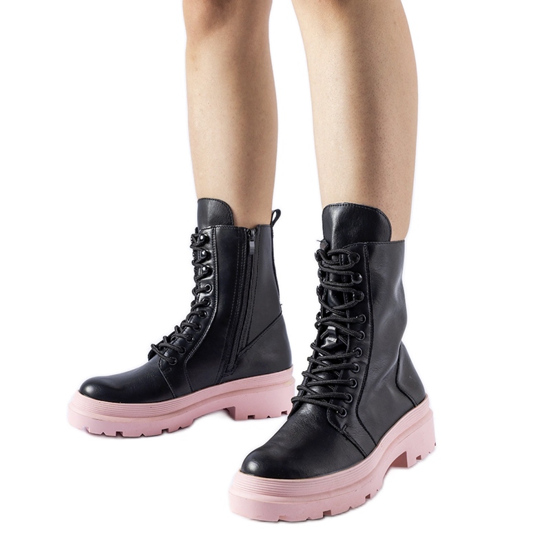 Sneakers nere con suola Quennie colorata nero