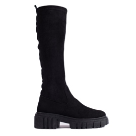 Stivaletti slip-on Shelovet in pelle scamosciata nera nero