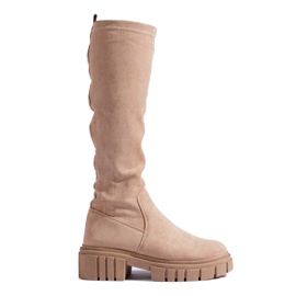 Stivaletti slip-on in pelle scamosciata beige di Shelovet