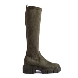 Stivaletti slip-on Shelovet in pelle scamosciata verde scuro