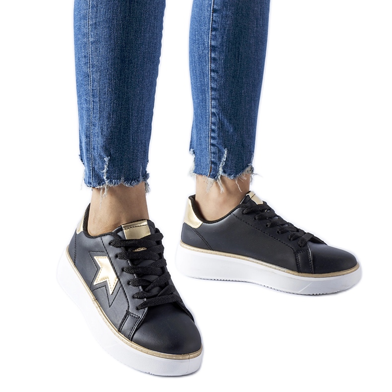 Sneaker sportive Fraggle nere e dorate nero