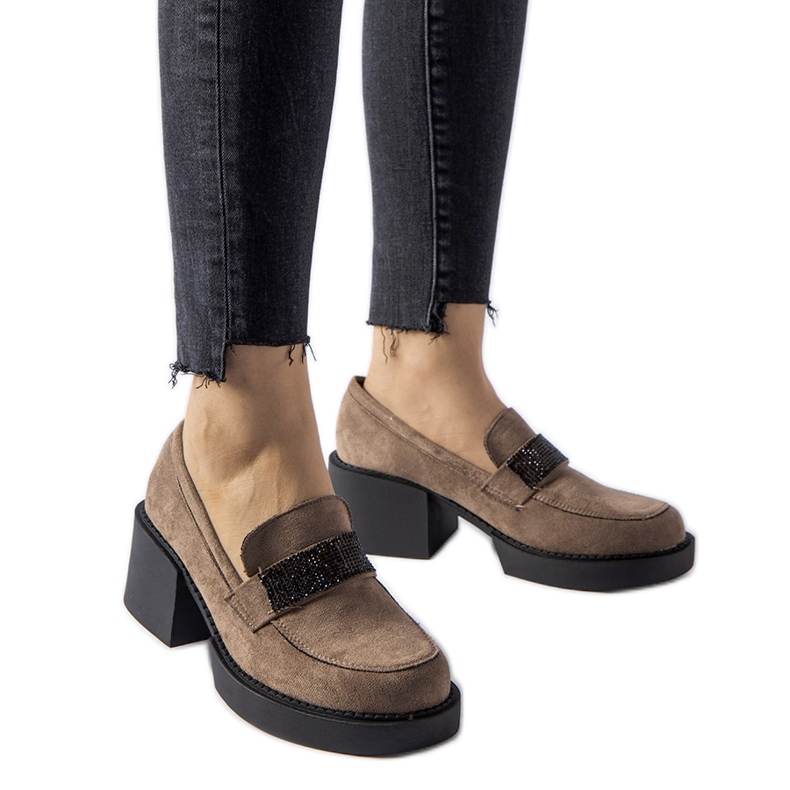 Mocassini marroni con tacco largo Harrisburg marrone