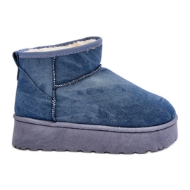 Stivali da neve da donna Margella blu con glitter sulla piattaforma