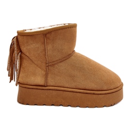 Doposci da donna con plateau massiccio e frange Camel Lirico marrone