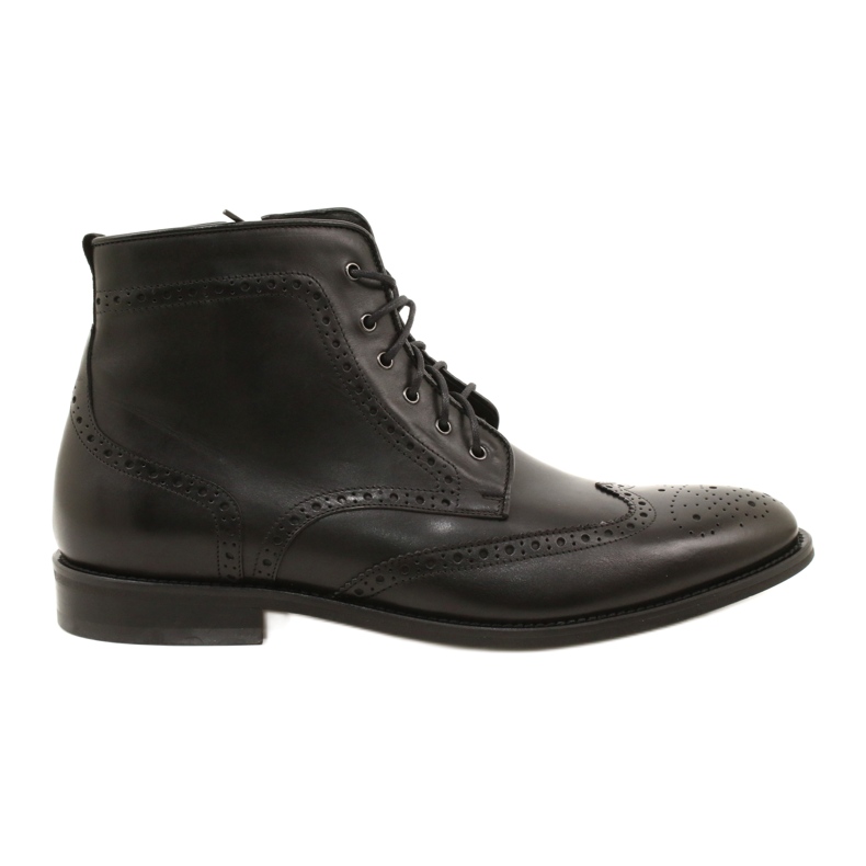 Stivaletti Brogs da uomo, neri, stringati Pilpol PW6037 nero