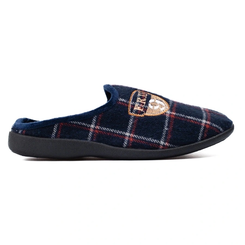 Pantofole da uomo a quadri blu navy Shelovet