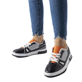 Scarpe Archie nere con linguetta arancione nero
