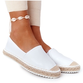 Espadrillas in pelle su suola intrecciata Big Star HH274506 Bianco bianca