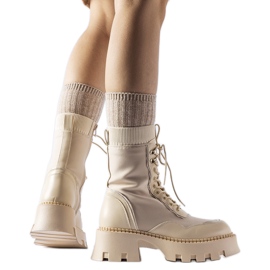 Scarpe da lavoro beige con suola massiccia Olona
