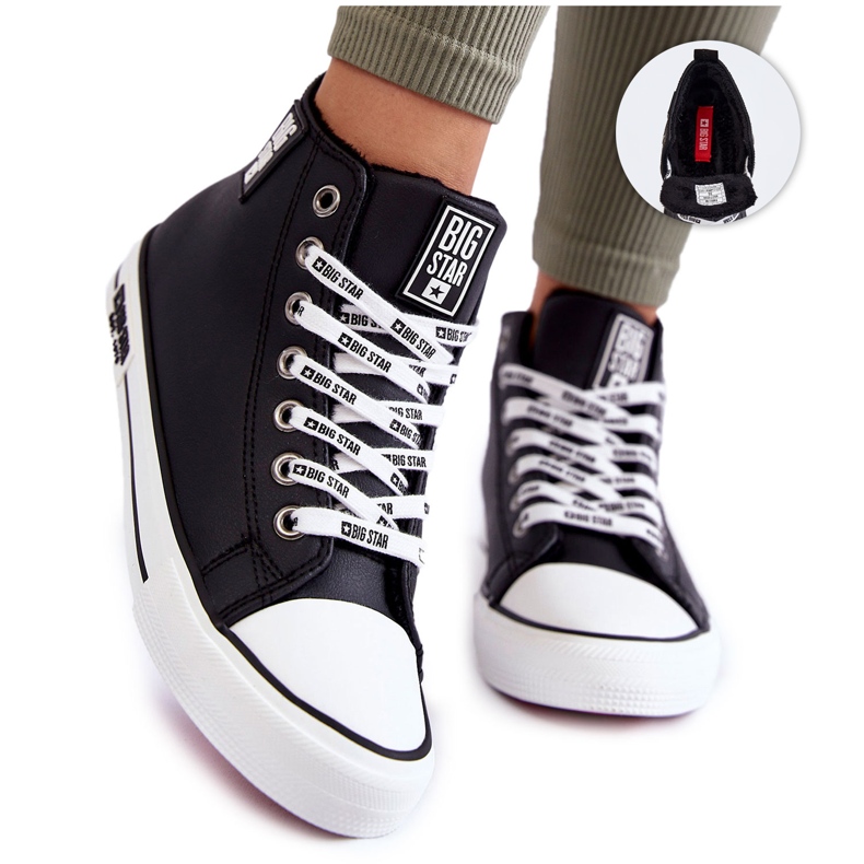 Sneakers classiche alte con isolamento Big Star KK274598 nere nero