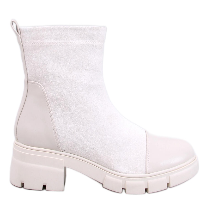 Olson Stivaletti beige con tacco largo