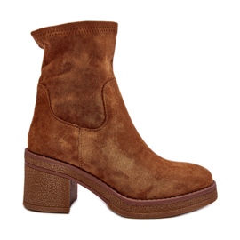 Stivaletti con tacco alto Argastis color cammello da donna marrone