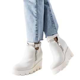 Stivaletti con zeppa Sherri bianchi bianco