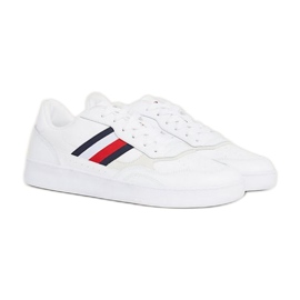 Scarpe Tommy Hilfiger Court Cupsole Retro Lth Stripes M FM0FM04828YBS bianca